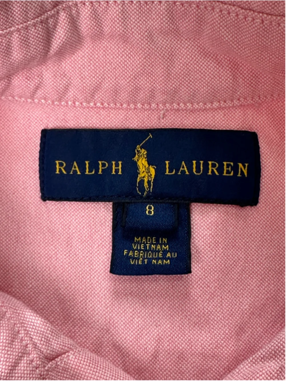 Ralph Lauren Boys Size 8 Pink Oxford Shirt Multicolor Pony Long Sleeve Preppy